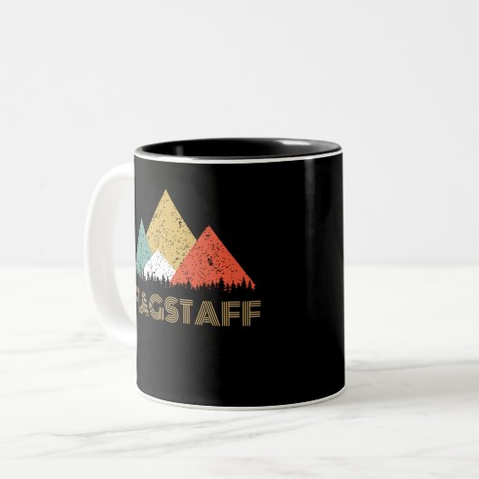 Retro City of Flagstaff Mountain Tweekleurige Koffiemok (Voorkant links)