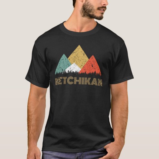 Retro City of Ketchikan Mountain Shirt (Voorkant)
