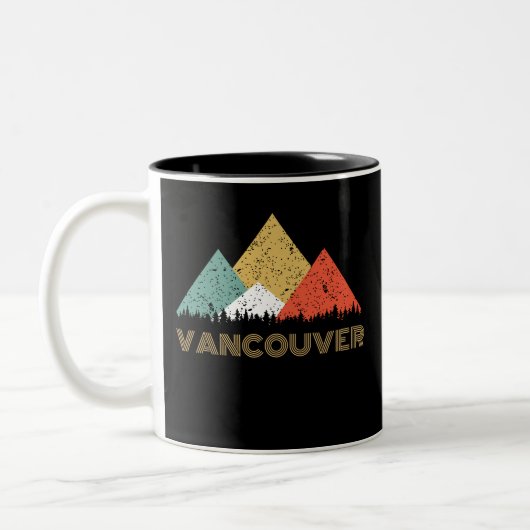 Retro City of Vancouver Mountain Tweekleurige Koffiemok (Links)