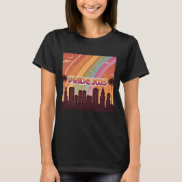 Retro City Skyline Pride 2025 Rainbow Dames T-shirt