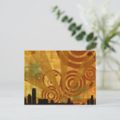 retro cityscape briefkaart (Staand voorkant)