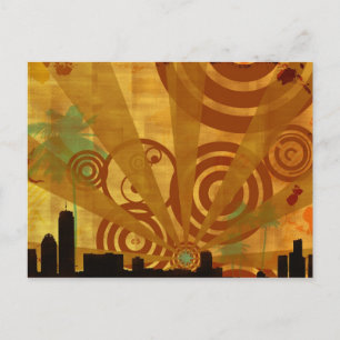 retro cityscape briefkaart
