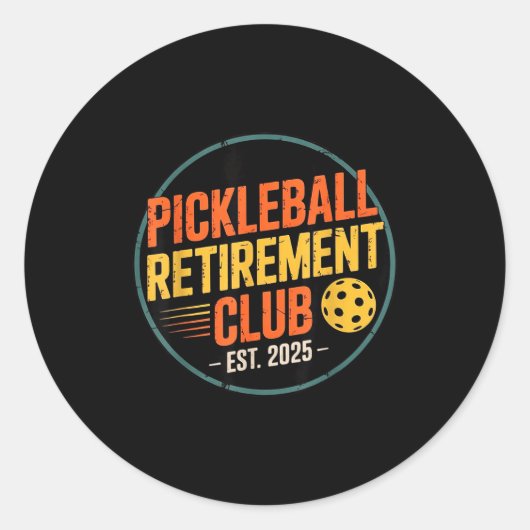 Retro Ckleball Retirement Club Apparel Retro Vinta Ronde Sticker (Voorkant)