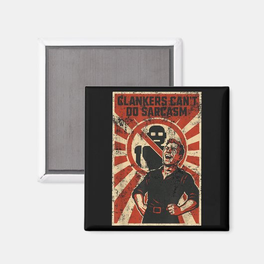 Retro Clanker Can't Do Sarcasm Funny Robot Ster Magneet (Voorkant / Achterkant)
