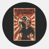 Retro Clanker Can't Do Sarcasm Funny Robot Ster  Ronde Sticker (Voorkant)
