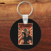 Retro Clanker Can't Do Sarcasm Funny Robot Ster Sleutelhanger (Voorkant)