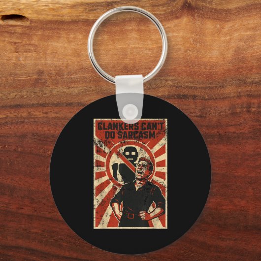 Retro Clanker Can't Do Sarcasm Funny Robot Ster  Sleutelhanger (Voorkant)