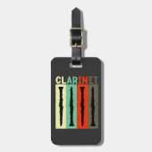 Retro Clarinet Bagagelabel (Voorkant verticaal)