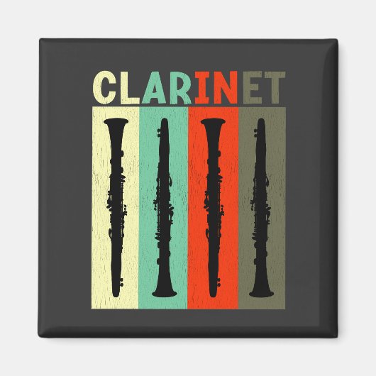 Retro Clarinet Magneet (Voorkant)
