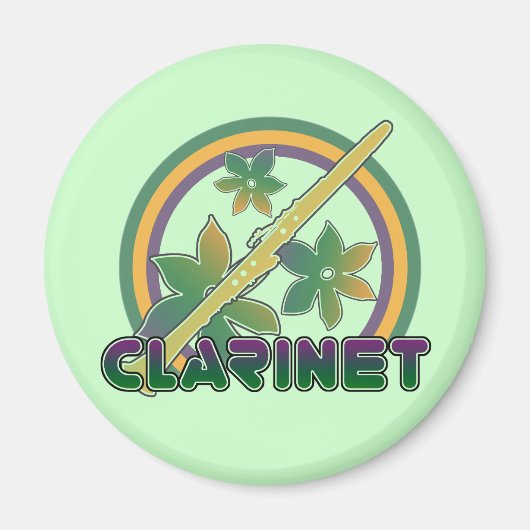 Retro Clarinet Magneet (Voorkant)
