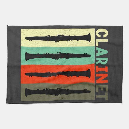 Retro Clarinet Theedoek (Horizontaal)