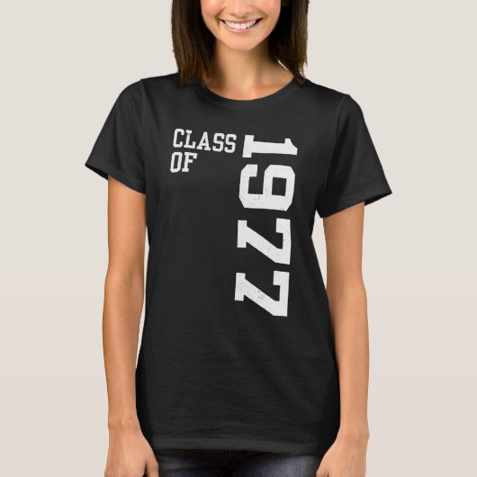 Retro Class of 1977 Senior High School Reunion Vin T-shirt (Voorkant)