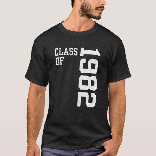 Retro Class of 1982 Senior High School Reunion Vin T-shirt (Voorkant)