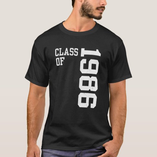 Retro Class of 1986 Senior High School Reunion Vin T-shirt (Voorkant)