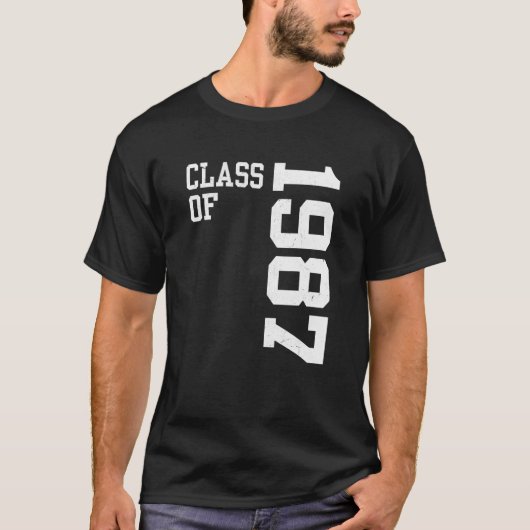 Retro Class of 1987 Senior High School Reunion Vin T-shirt (Voorkant)