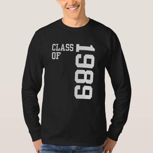 Retro Class of 1989 Senior High School Reunion Vin T-shirt (Voorkant)