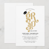 Retro Class of 2023 GRAD Graduate Graduation Party Kaart (Voorkant / Achterkant)