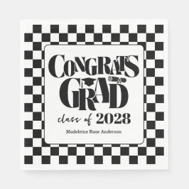 Retro Class of Congrats Graduation Black  Servet