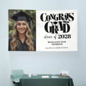 Retro Class of Congrats Graduation Black  Spandoek (Beurs)