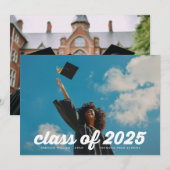 Retro CLASS van 2025 High School 2 Foto Afstuderen Aankondiging (Voorkant / Achterkant)