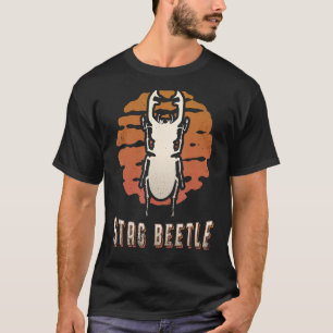 Retro Classic Animal Sunset Stag Beetle T-shirt