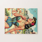 Retro Classic Beach Pin Up Legpuzzel (Horizontaal)