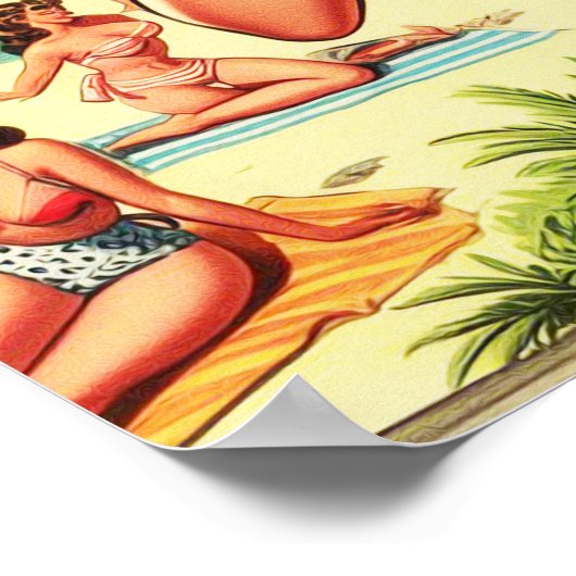 Retro Classic Beach Pin Up Poster (Hoek)