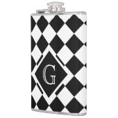 Retro Classic Black White Triangle Square Monogram Heupfles (Links)