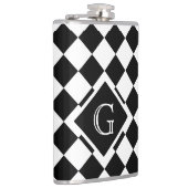 Retro Classic Black White Triangle Square Monogram Heupfles (Rechts)