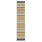 Retro Classic Black Yellow Stripe gepersonaliseerd Korte Tafelloper (Voorkant)