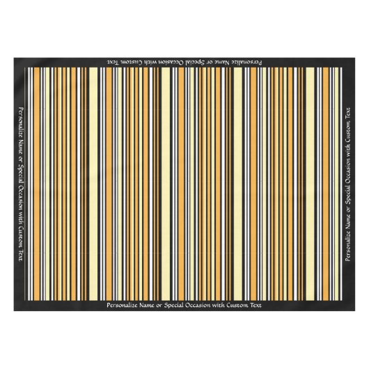 Retro Classic Black Yellow Stripe gepersonaliseerd Tafelkleed (Voorkant (Horizontaal))