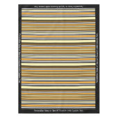 Retro Classic Black Yellow Stripe gepersonaliseerd Tafelkleed (Voorkant)