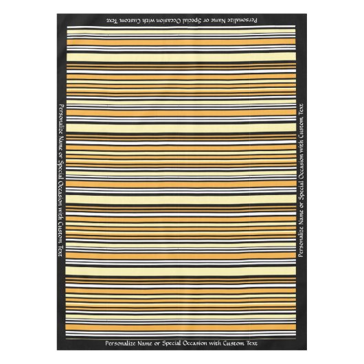 Retro Classic Black Yellow Stripe gepersonaliseerd Tafelkleed (Voorkant)
