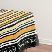 Retro Classic Black Yellow Stripe gepersonaliseerd Tafelkleed (Voorbeeld)
