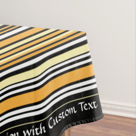 Retro Classic Black Yellow Stripe gepersonaliseerd Tafelkleed