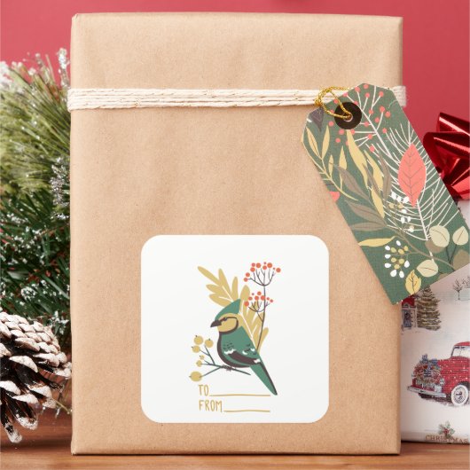 Retro Classic Cadeau Labels Sticker (Feestdagen)