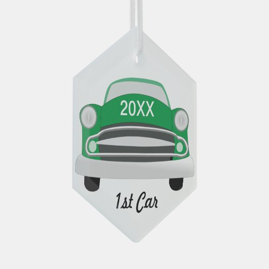 Retro Classic Car 1st Car Keepomwille Glas Ornament (Voorkant Rechts)