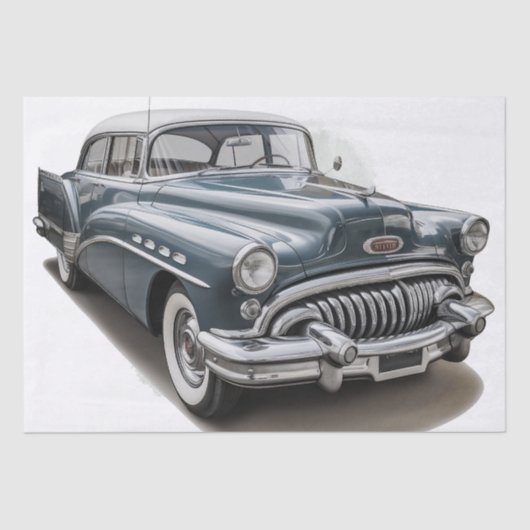 Retro Classic Car Decoupage Tissuepapier (Voorkant)