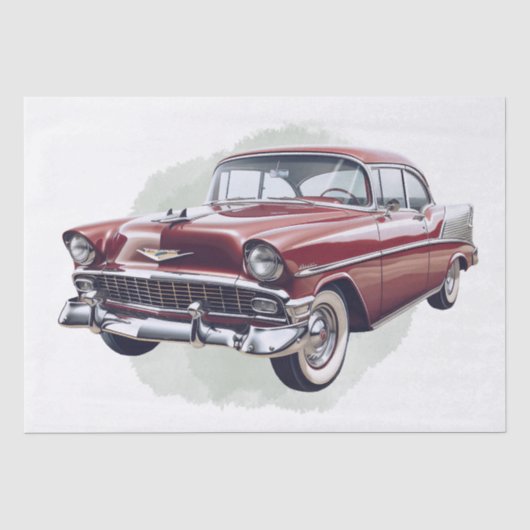 Retro Classic Car Decoupage Tissuepapier (Voorkant)