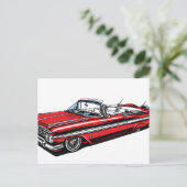 Retro Classic Convertible Side Pop Art  Briefkaart (Staand voorkant)