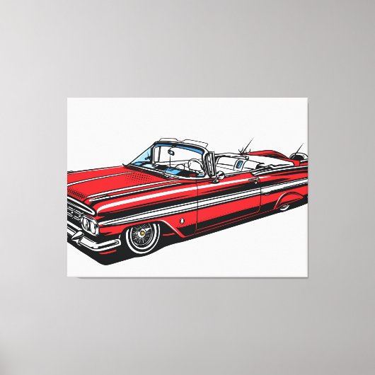 Retro Classic Convertible Side Pop Art  Canvas Afdruk (Voorkant)