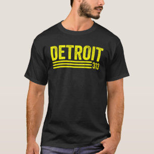 Retro Classic Detroit Motor City 313  stijl T-shirt