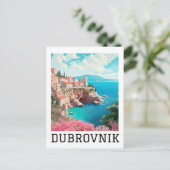 Retro Classic Dubrovnik Kroatië Briefkaart (Staand voorkant)