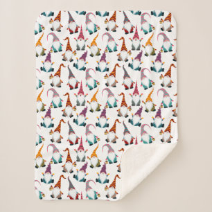 Retro Classic Elf Gnomen Kerstvakantie Sherpa Deken