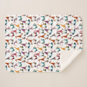 Retro Classic Elf Gnomen Kerstvakantie Sherpa Deken (Voorkant (horizontaal))