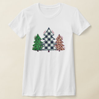 Retro Classic Feestelijke Kerstbomen Collage T-shirt