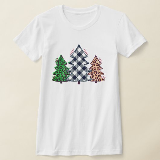 Retro Classic Feestelijke Kerstbomen Collage T-shirt (Laagn)
