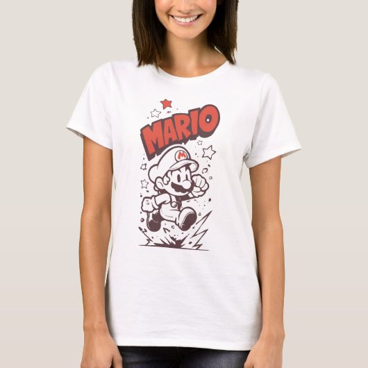 Retro Classic Gamer Pixel Plumber T-shirt (Voorkant)