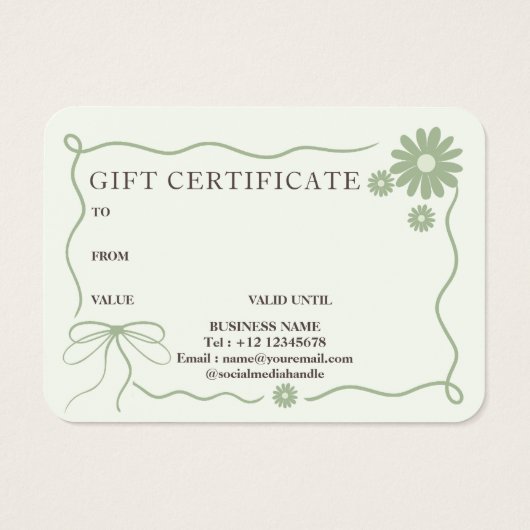 Retro Classic Green Plaid lint Bloem Gift Kaart (Achterkant)