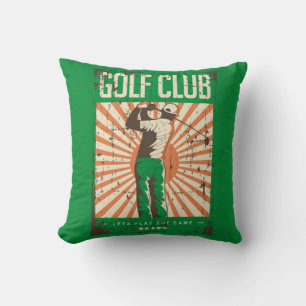 Retro Classic Grunge Green Golfer Kussen